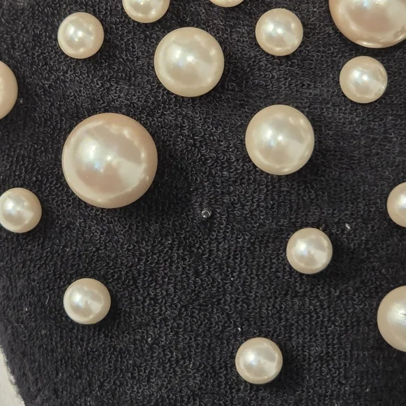 CHARLOTTE OLYMPIA Alex Pearl Embellished Sneakers In Black Size 40 - Picture 5 of 16